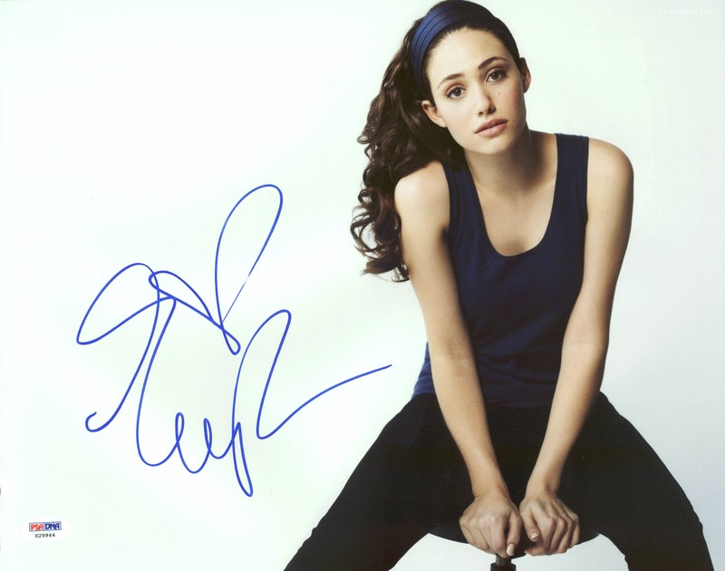 Press Pass Collectibles Emmy Rossum Sexy Signed Authentic 11X14 Photo Autographed PSA/DNA #X29944